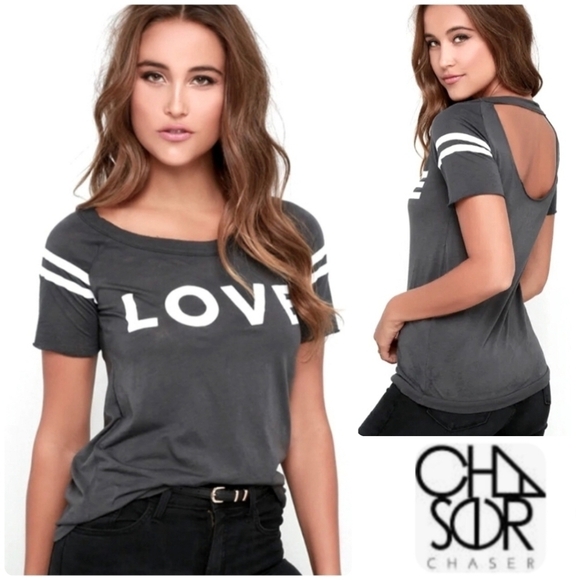 Chaser Distressed Love T-Shirt - Picture 1 of 6